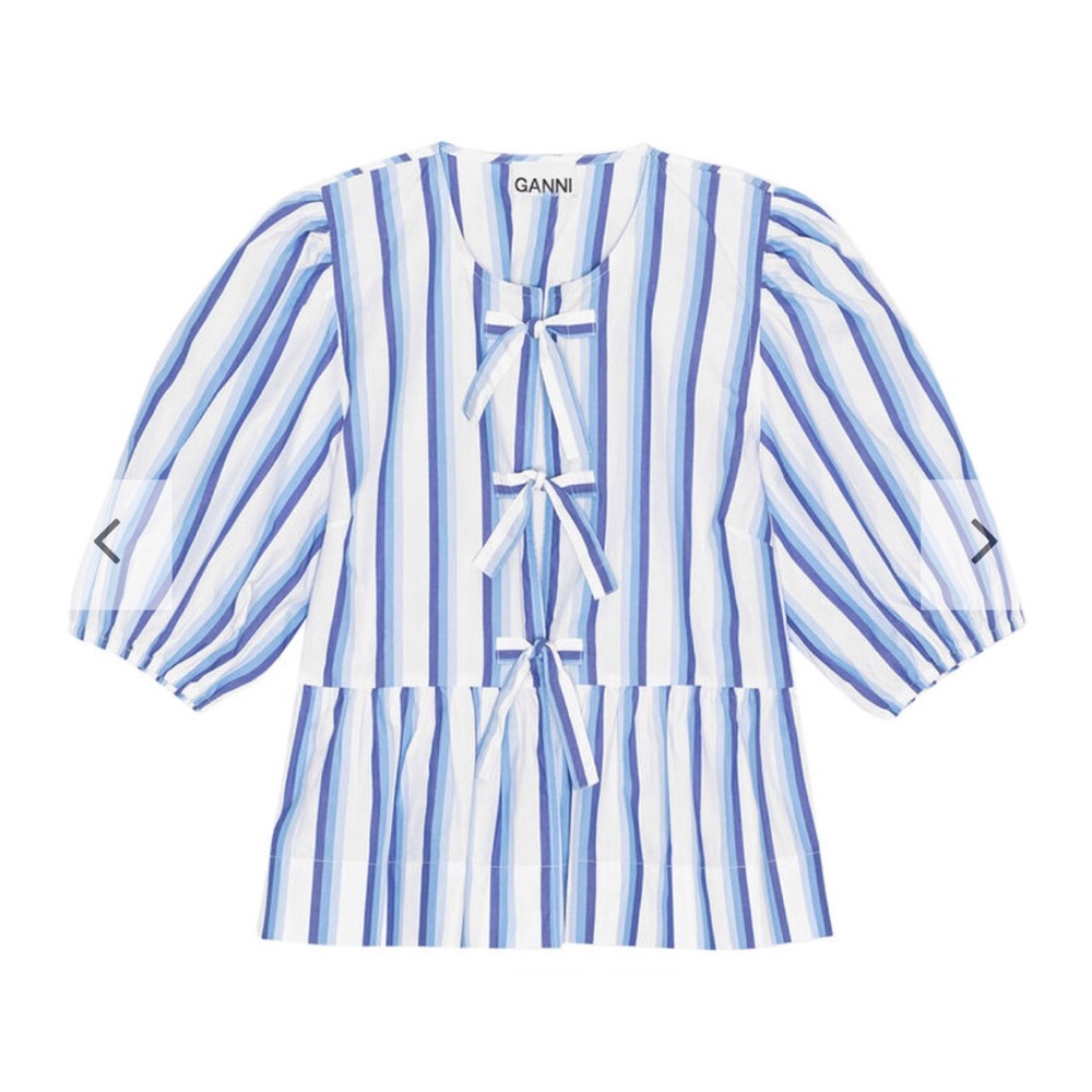 NWT GANNI peplum puff sleeve blouse